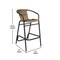 Flash Furniture Lila  Commercial Grade Medium Brown Rattan Indoor-Outdoor Restaurant Barstool, PK4 4-SDA-AD632032R-DK-BN-GG - alternate 18